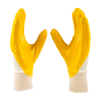 Angled view of LPKY safety gloves highlighting nitrile coating, durability, and grip performance.