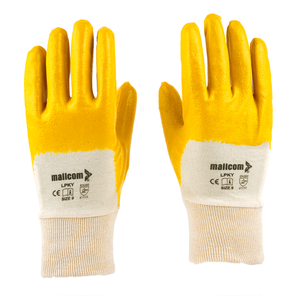 Back view of LPKY safety gloves showing comfortable cotton lining and durable industrial construction.
