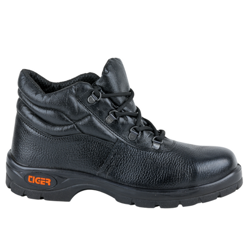 Tiger Leopard S1 EN Certified High Ankle Safety Shoes | Steel Toe PU Sole I Anti-Slip Industrial Work Boot