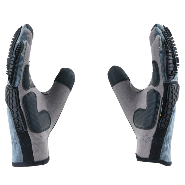 Angled view of MACH 22 safety gloves highlighting grip performance, durability, and impact protection.