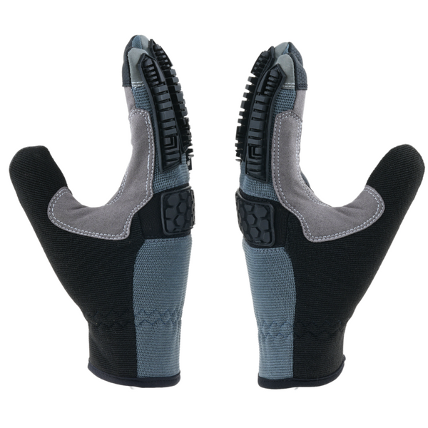 Back-to-back view of MACH 22 safety gloves showcasing ergonomic design and protective features.