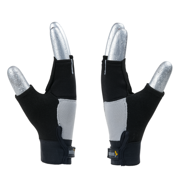 Back-to-back view of MACH 31 safety gloves showcasing ergonomic design, comfort, and protective features.