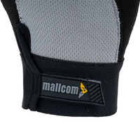 Mallcom branding displayed on MACH 31 safety gloves, highlighting the trusted industrial hand protection brand and product identity.