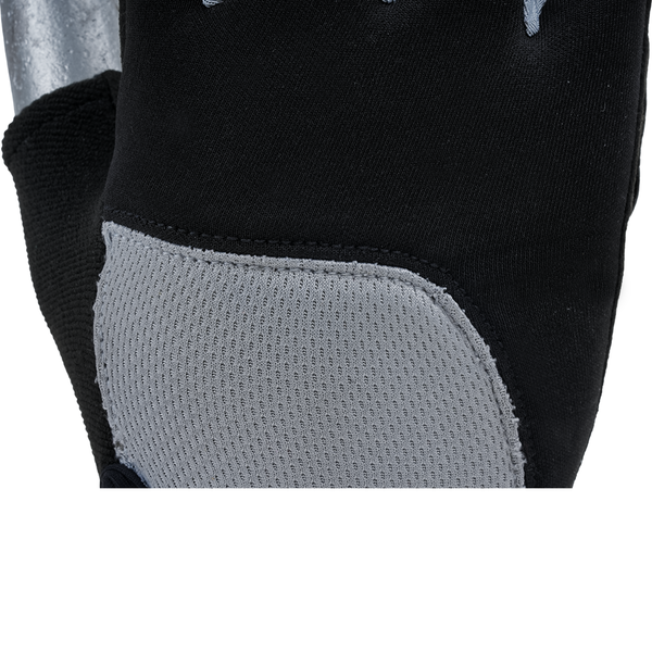 Close-up texture view of MACH 31 safety gloves showing the honeycomb PU grip pattern, artificial leather palm, and durable stitching details.