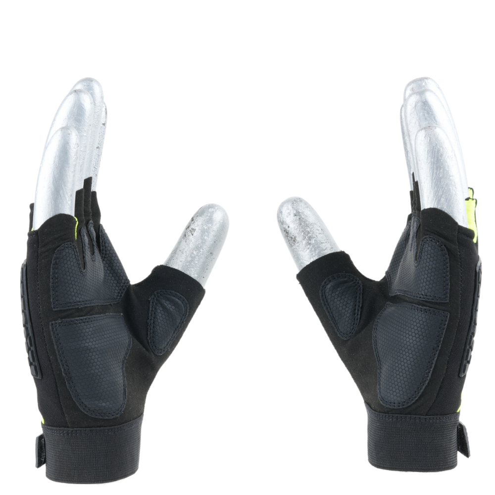 Angled view of MACH 32 safety gloves highlighting grip performance, comfort padding, and ergonomic design.