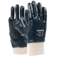 MFKB safety gloves with durable nitrile coating and cotton construction, providing grip, abrasion resistance, and industrial hand protection.