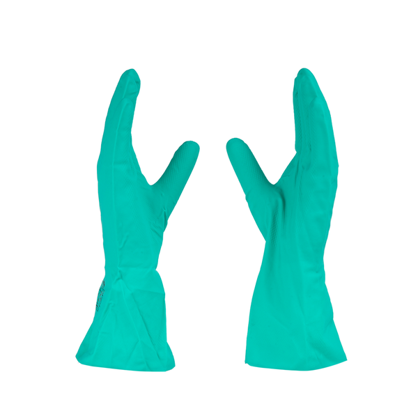 Angled view of NF153G safety gloves highlighting diamond grip texture, flexibility, and chemical resistance.