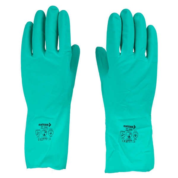 Back view of NF153G safety gloves showing flexible nitrile construction and comfortable flock-lined design.