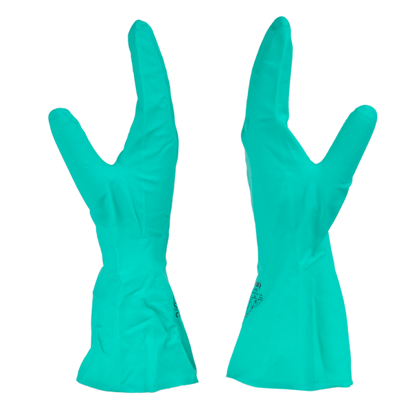 Back-to-back view of NF153G safety gloves showcasing durable nitrile construction and ergonomic design.