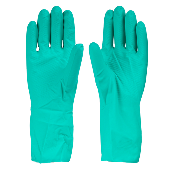 Front view of NF153G safety gloves featuring nitrile construction and raised diamond grip for superior handling.