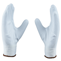 Angled view of P213W safety gloves highlighting PU coating, flexibility, and grip performance.