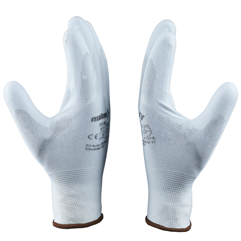 Back-to-back view of P213W safety gloves showcasing ergonomic design and comfortable fit.