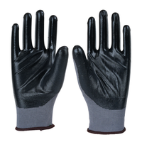 Front view of P35NBA safety gloves featuring a nitrile-coated palm for enhanced grip in dry and oily conditions.