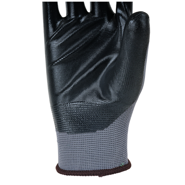 Close-up texture view of P35NBA safety gloves highlighting the nitrile-coated surface and enhanced grip pattern.