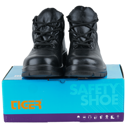 Mallcom Tiger Leopard S1 EN ISO 20345 Certified High Ankle Safety Shoes | Steel Toe PU Sole I Anti-Slip Industrial Work Shoes