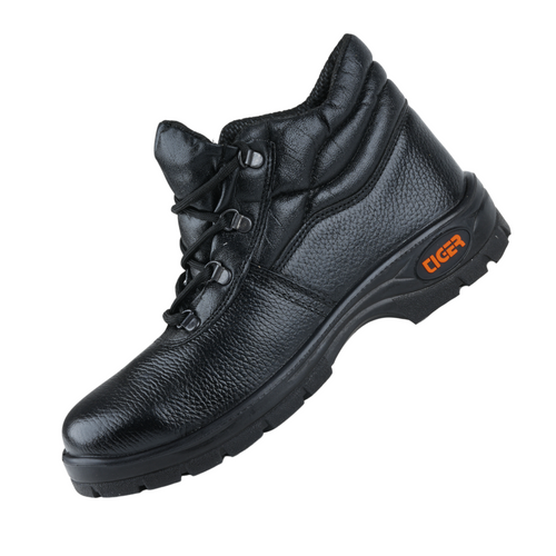 Mallcom Tiger Leopard S1 EN ISO 20345 Certified High Ankle Safety Shoes | Steel Toe PU Sole I Anti-Slip Industrial Work Shoes