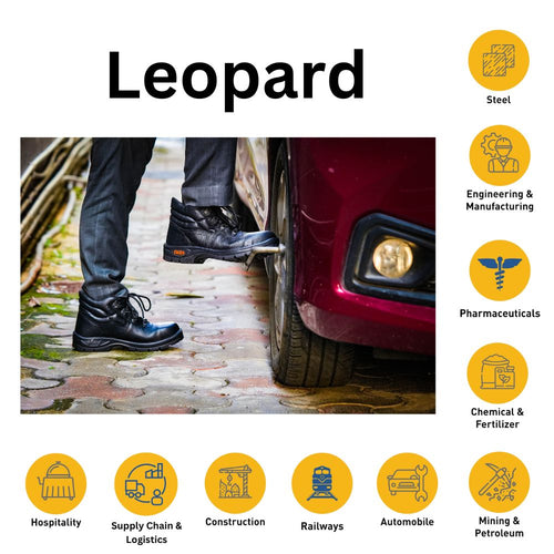 Mallcom Tiger Leopard S1 EN ISO 20345 Certified High Ankle Safety Shoes | Steel Toe PU Sole I Anti-Slip Industrial Work Shoes