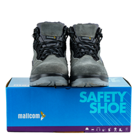 Product packaging box for Manxsuede safety shoes designed for industrial and workplace safety applications.