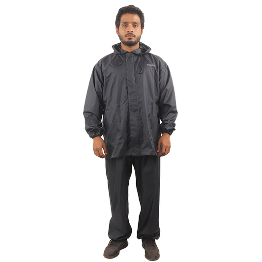 Mallcom NIMBUS Waterproof Rainwear Suit I Jacket & Pant Set I Seam Sealed Polyester Raincoat Velcro Closure Detachable Hood Full Body Rain Protection