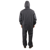  Back view of the hood on the navy blue NIMBUS rainwear jacket showing protective coverage and design.