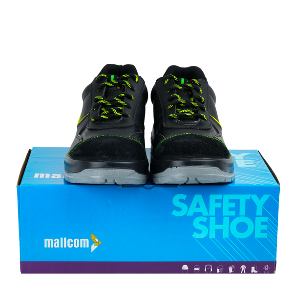 Product packaging box for Rufus K01 safety shoes designed for industrial and workplace safety applications.