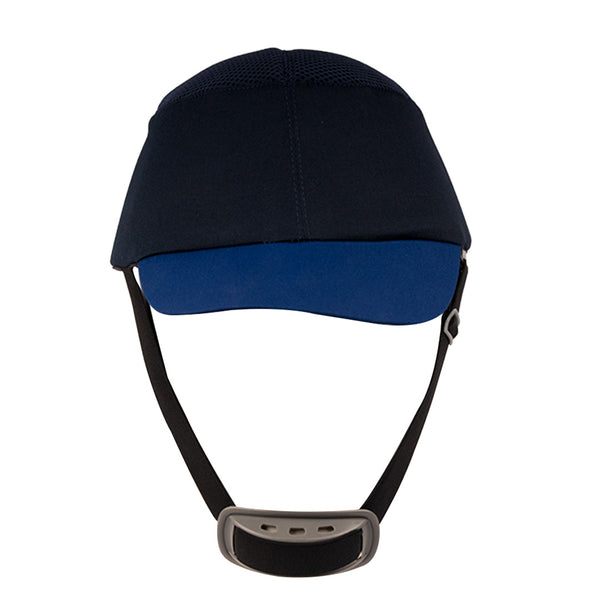 Sapphire SP B navy blue impact-resistant bump cap with HDPE protective shell and adjustable Velcro closure