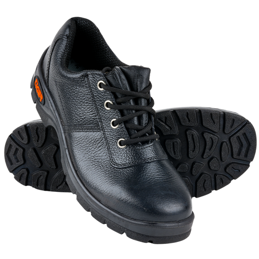 Mallcom Lorex low ankle safety shoes black leather steel toe industrial footwear
