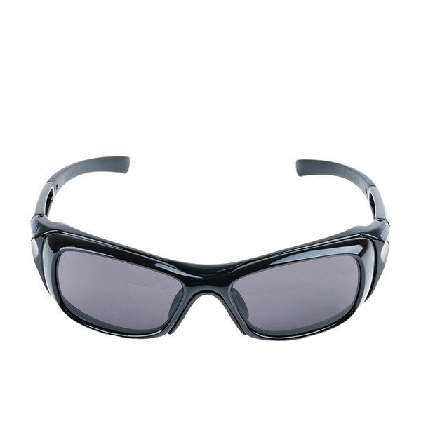 A pair of black Mallcom Vega safety goggles with a polycarbonate frame and detachable lens options.