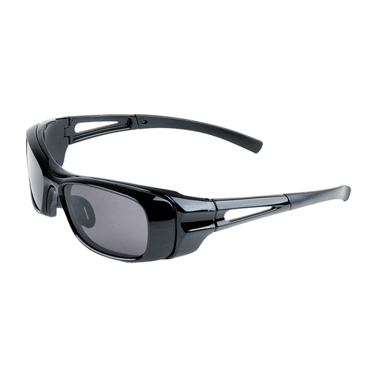  Mallcom Vega safety goggles with a clear polycarbonate lens, flexible PVC frame, adjustable safety string.