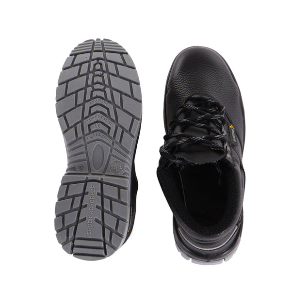 Upper and outsole views of Vivvera safety shoes showing the top profile and sole design.
